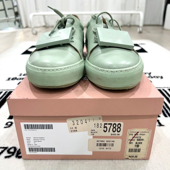 Acne Studios Adriana Metal Face Turn Up Sneaker - Sage / Misty Jade